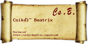 Csikó Beatrix névjegykártya