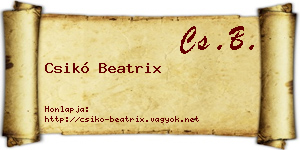 Csikó Beatrix névjegykártya
