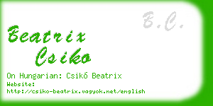 beatrix csiko business card
